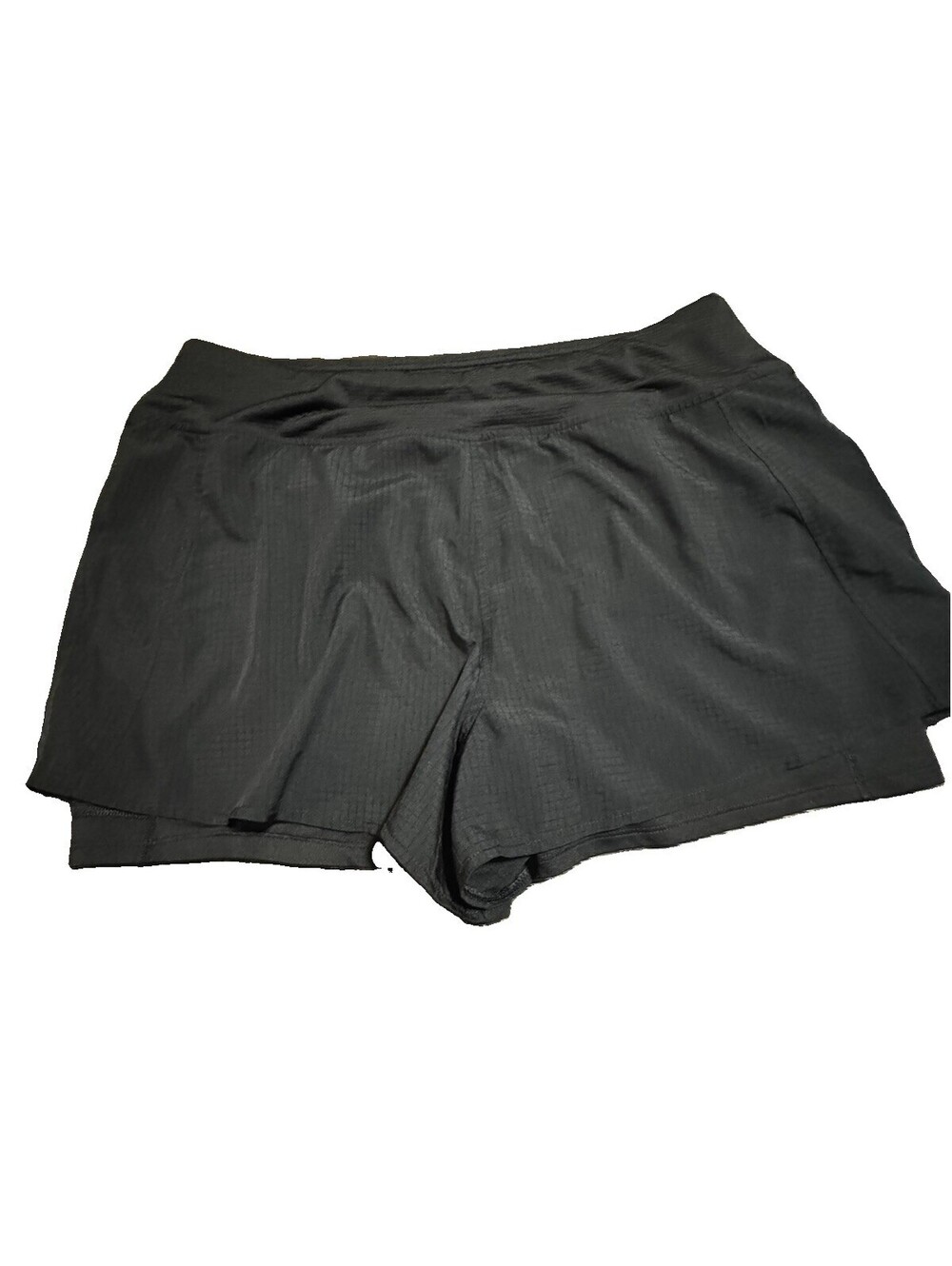 MTA Sport Womens XL Black 2 in 1 Running Shorts Built In Liner Athletic Gym